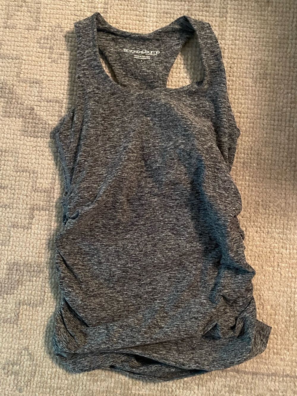 Beyond Yoga Maternity Charcoal Heather Racerback Tank